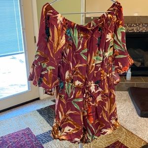 Express romper with palms and flowers!